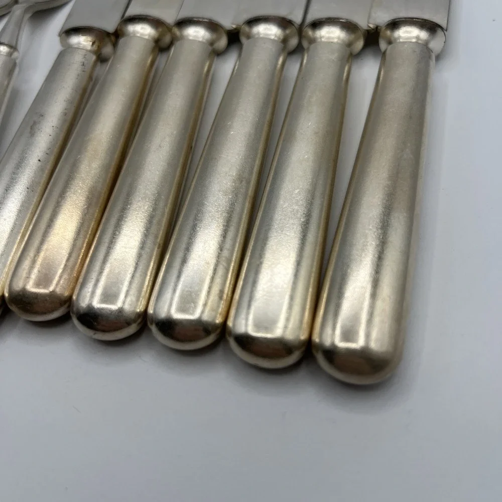 1847 Rogers Antique Meriden Britannia 12 Pc Forks Knives Flatware‎ Silver Plated